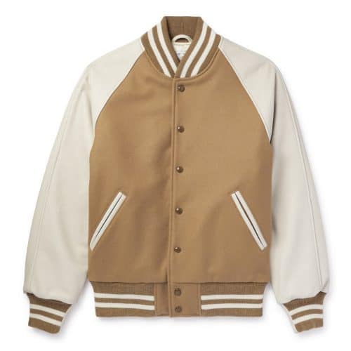 【セール】 Varsity Ralston Bear Golden Jacket Beige in Letterman or ジャケット・アウター